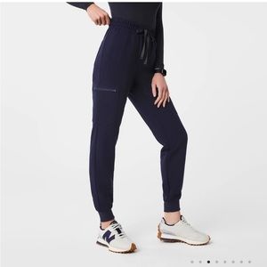 Navy High Waisted Uman Relaxed - Petite Jogger Scrub Pants Navy